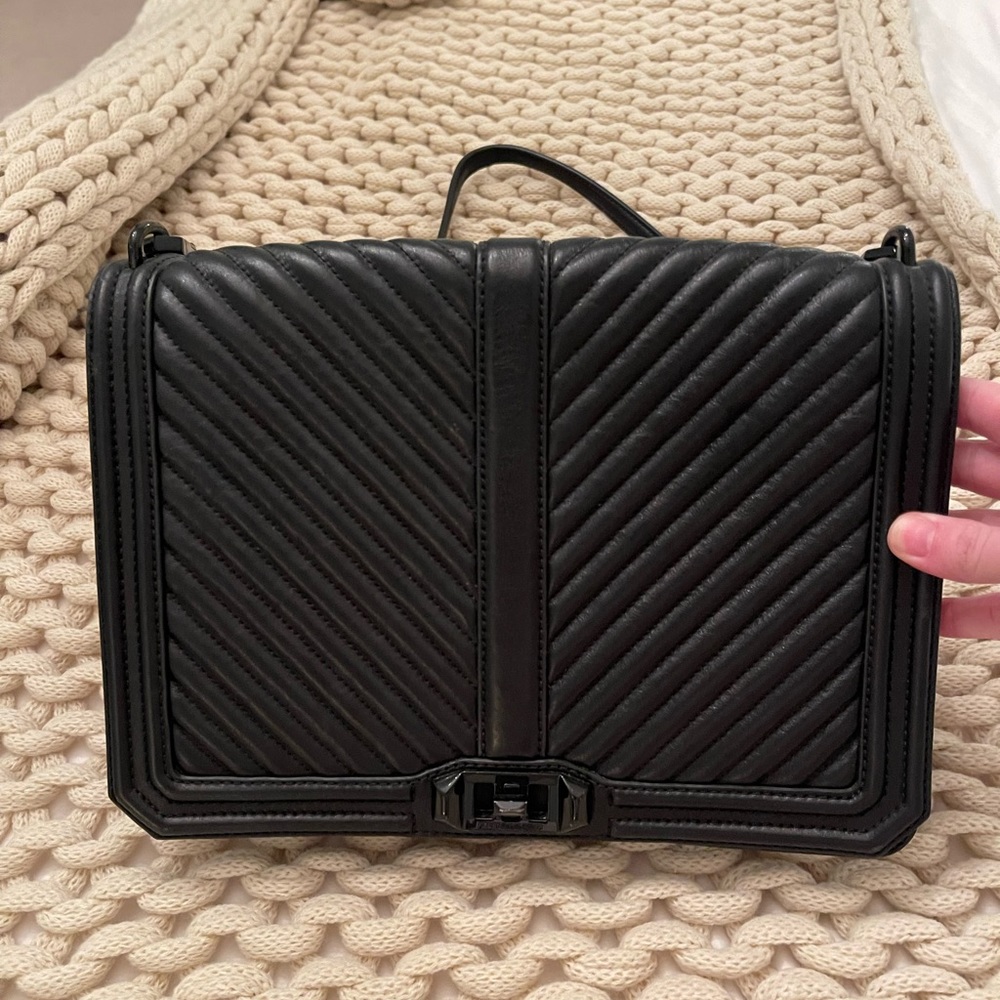 Rebecca Minkoff- chevron quilted jumbo love crossbody